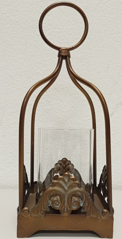 Lanterna  tonda color ottone h.33