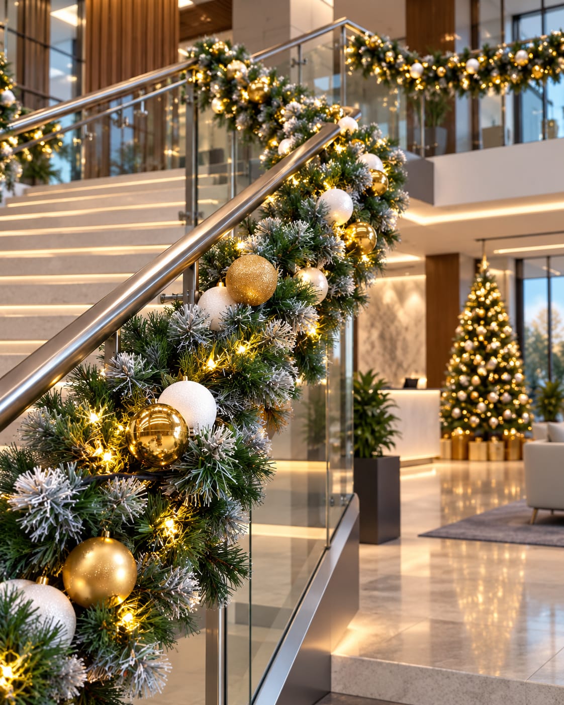 Noleggio addobbi natalizi luminarie a Milano, in Lombardia e in Italia: GHIRLANDA VERDE CON LUCI CALDE E CON DECORI Noleggio addobbi natalizi luminarie a Milano, in Lombardia e in Italia: GHIRLANDA VERDE CON LUCI CALDE E CON DECORI