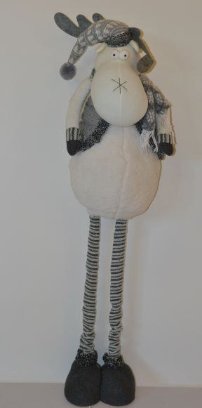 Pupazzi Natalizi: Cervo bianco e grigio h. 120 cm