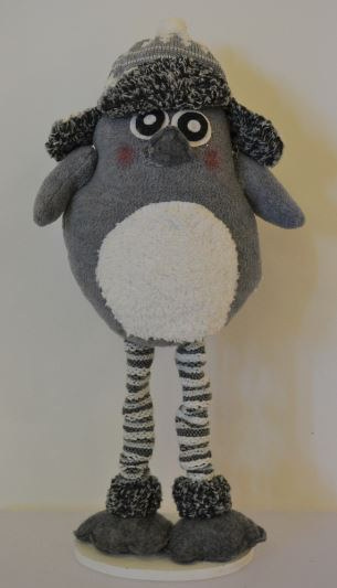 Pupazzi Natalizi: Gufo grigio h. 50 cm