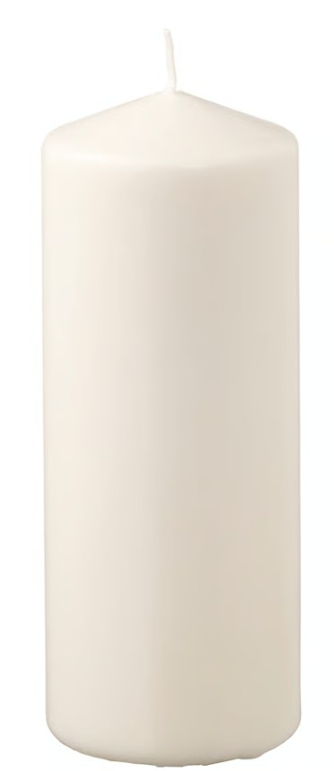 Noleggio Candela bianca h18-20cm a Milano Candela bianca h18-20cm