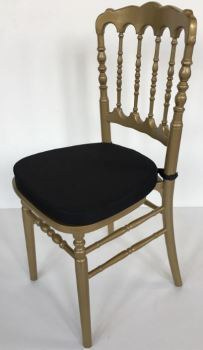 Sedia Parigina oro con cuscino nero