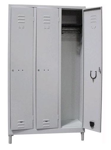 ARMADIETTO SPOGLIATOIO LOCKER MEDIO IN FERRO CON 3 SPORTELLI