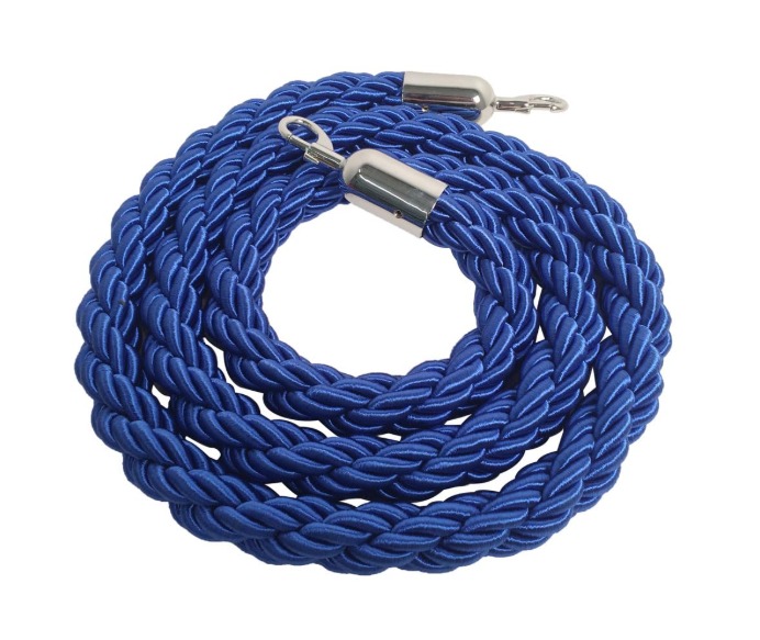 CORDONE SEGNAPERCORSO BLU CON MOSCHETTONE ARGENTATO