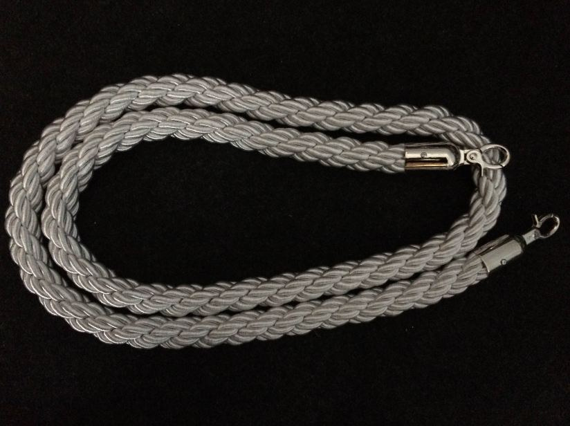 Cordone segnapercorso bianco perla con moschettone cromato