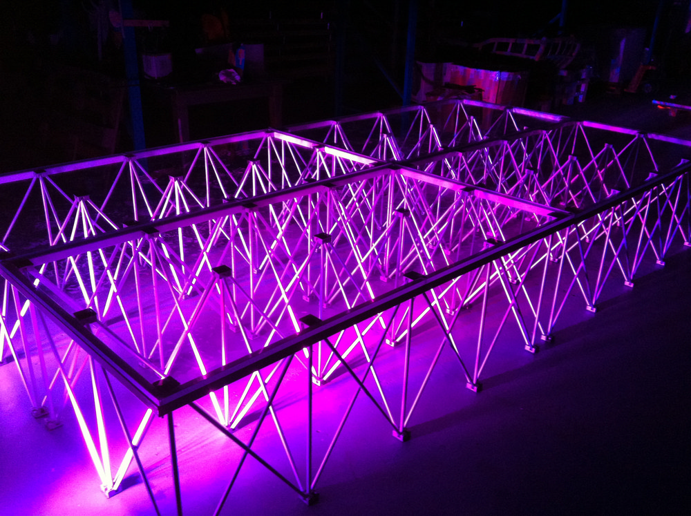 Palco in plexiglass luminoso