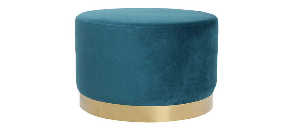 Pouf Siviglia velluto blu petrolio