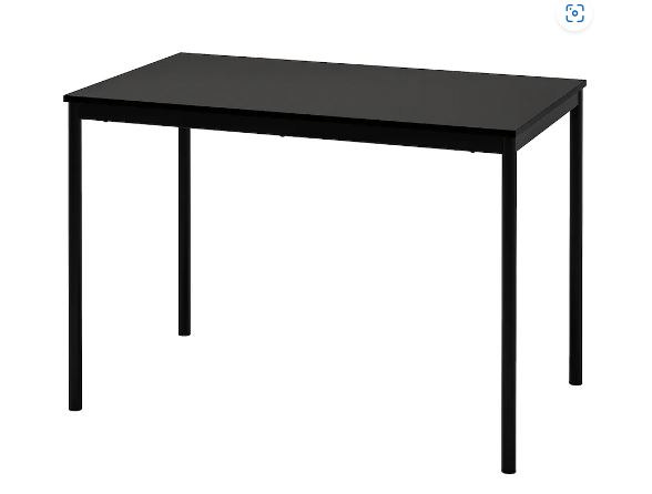 tavolo black gamba arrotondata 110